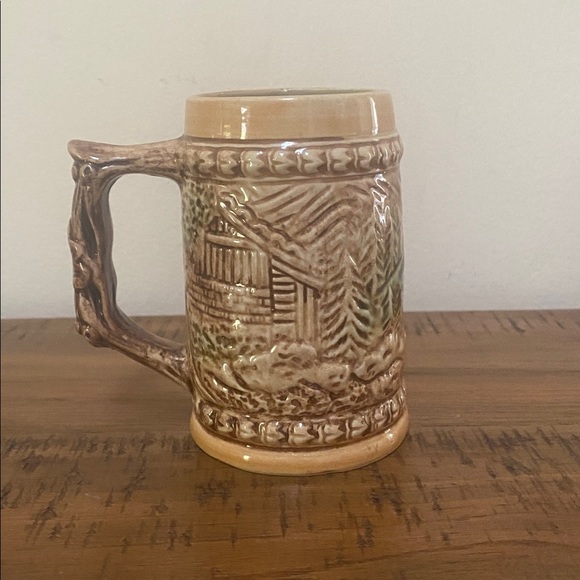 Vintage Ceramic Beer Stein Men Pipe Barrel Woods Made in Japan - Picture 2 of 8